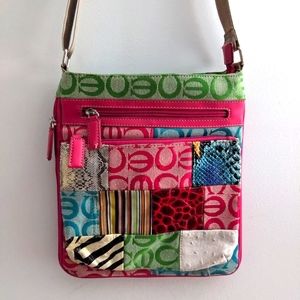 Patchwork expandable crossbody bag